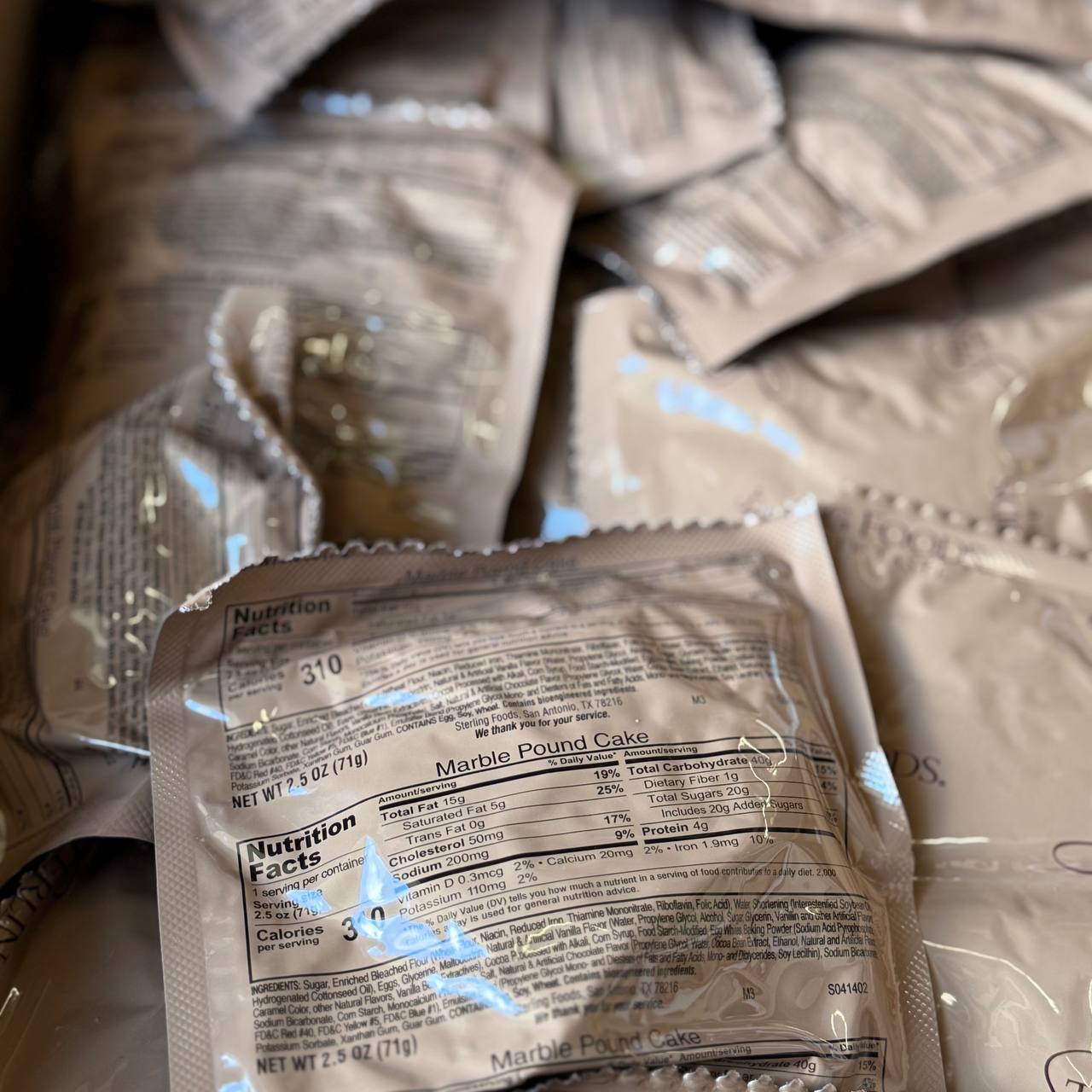 BULK MRE Dessert - 100 packs of Marble Pound Cake