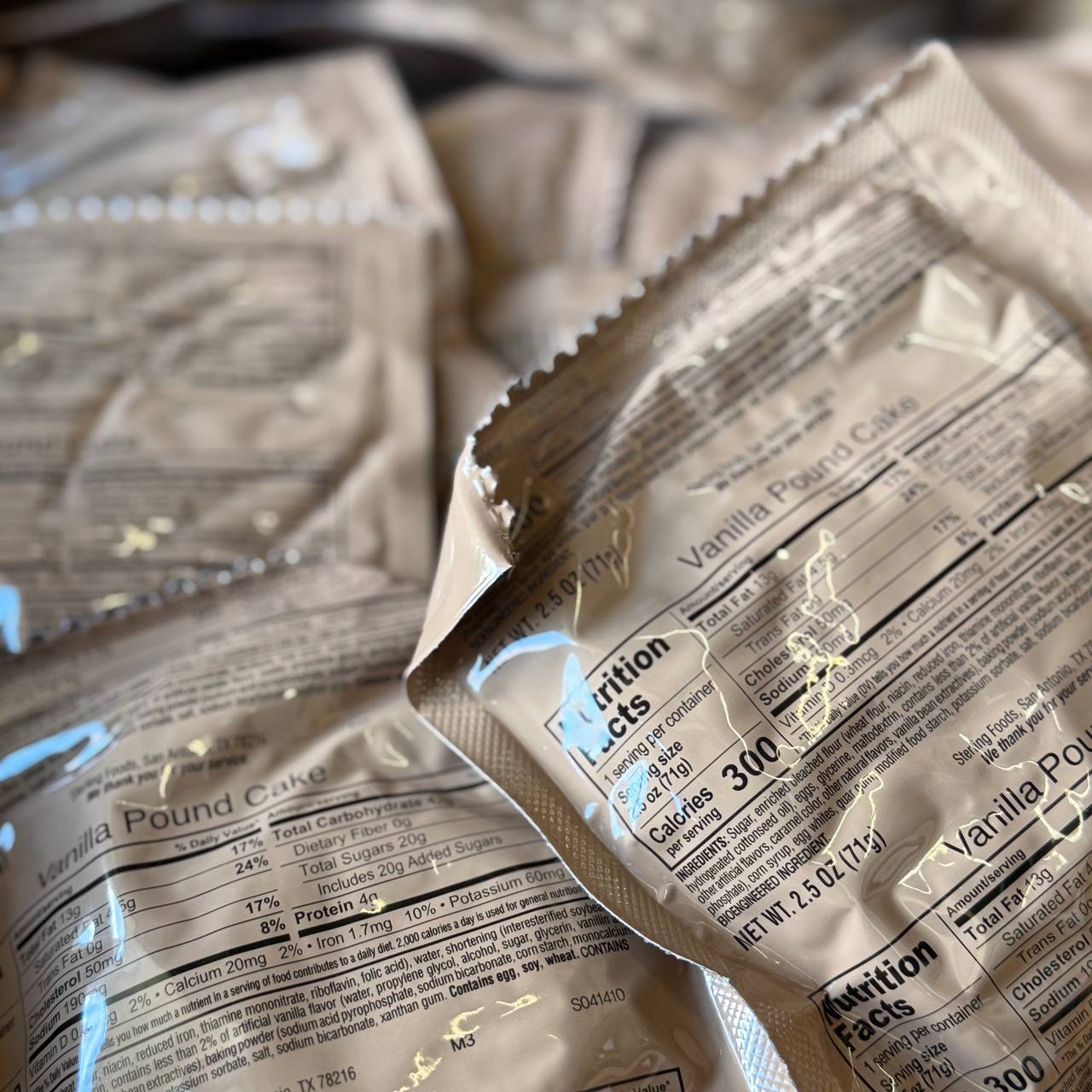 BULK MRE Dessert - 100 packs of Vanilla Pound Cake