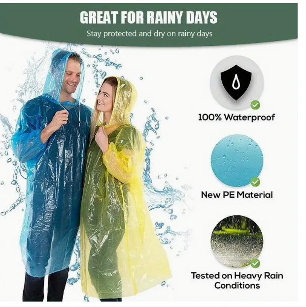 5 Pack - Emergency Ponchos