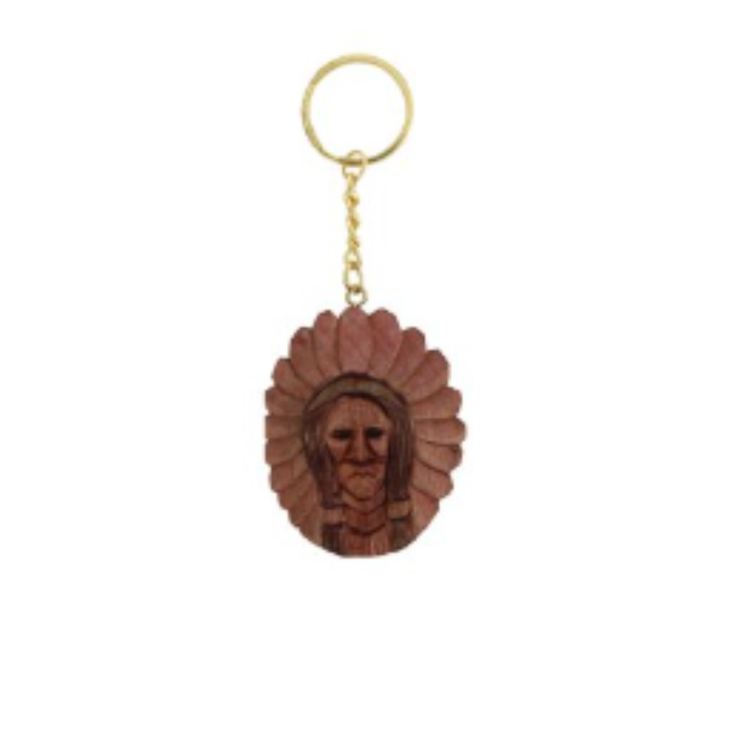 Hand Carved Wooden Native Keychain