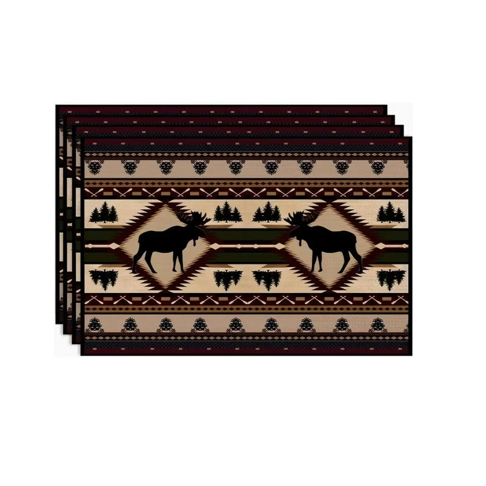 Rustic Moose Placemats - Set of 4