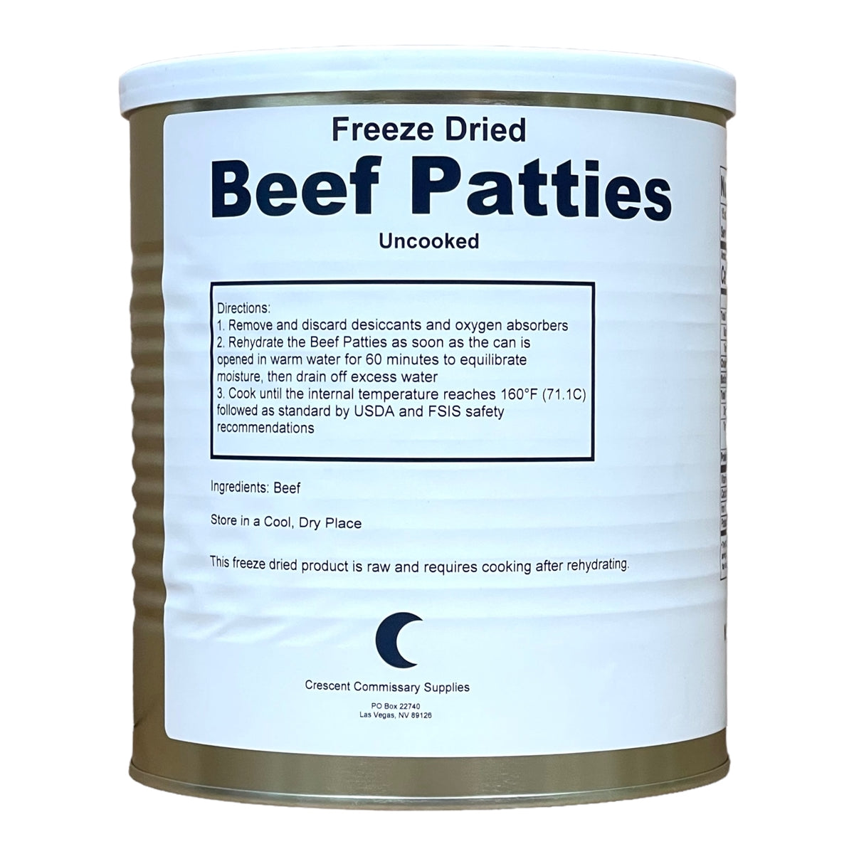 Freeze Dried Hamburger, Ground Beef Patties