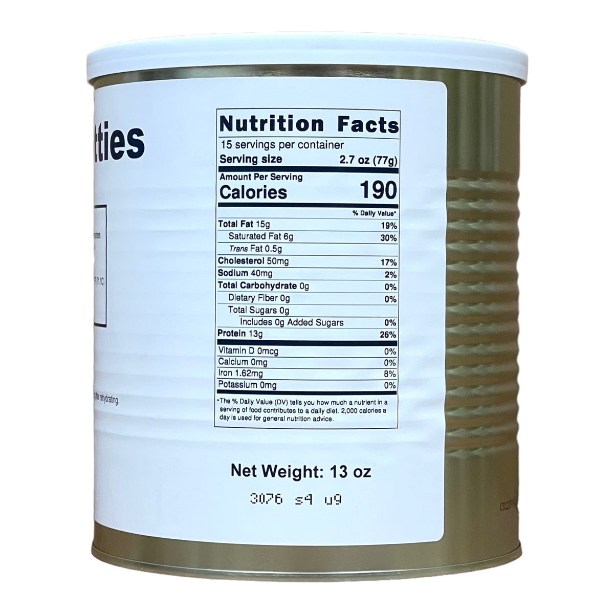 Freeze Dried Hamburger, Ground Beef Patties