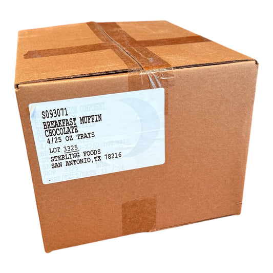 BULK 12 x Tray Packs, Military MRE Chocolate Muffin, Ready to Eat