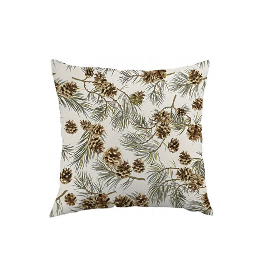 Pine and Cone Pillow Cover