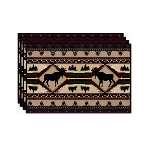 Rustic Moose Placemats - Set of 4